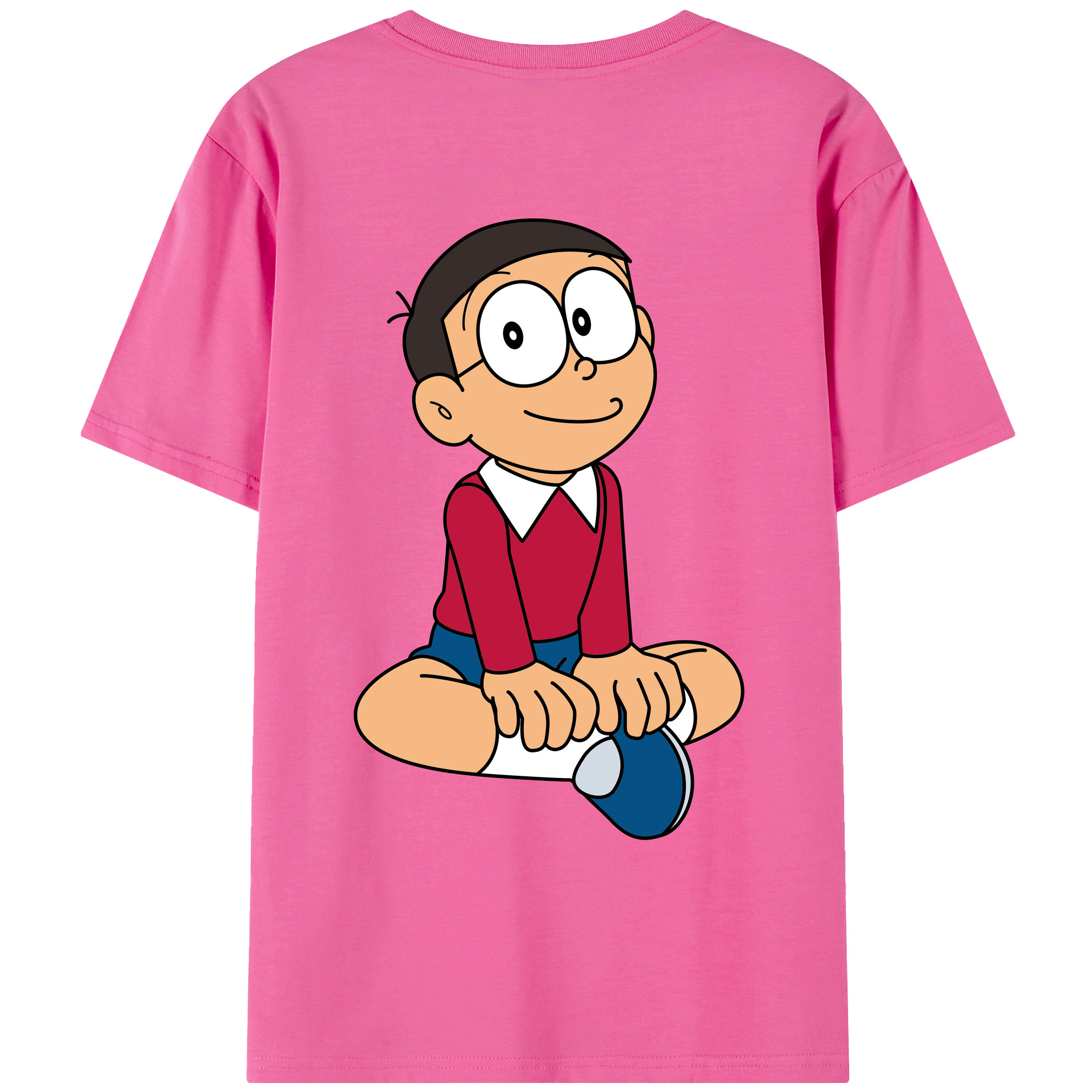 （画像用） ドラえもん 野比 のび太 Doraemon Nobita Nobi レディース半袖Tシャツ(バックプリント)